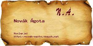 Novák Ágota névjegykártya