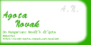 agota novak business card